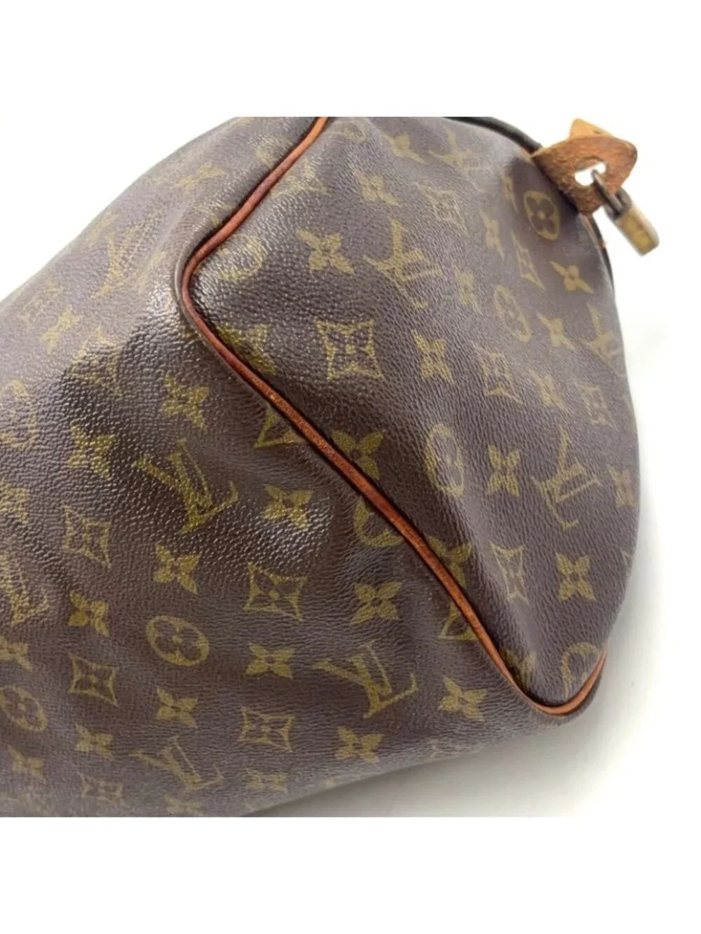 Louis Vuitton Speedy 30 Monogram Leather Brown Light Handbag Gold